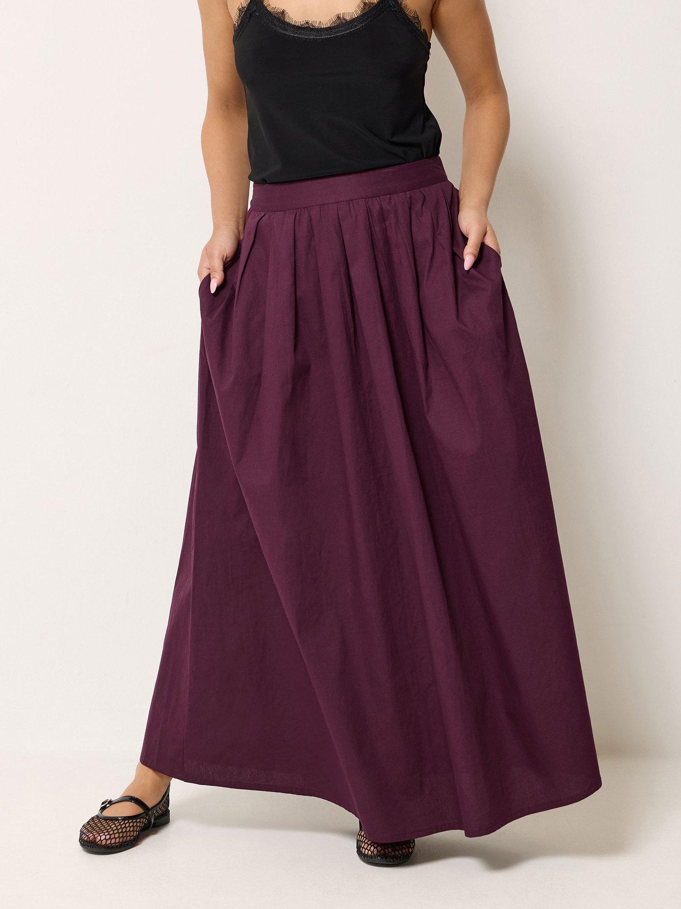PixieGirl Petite Poplin Full Maxi Skirt