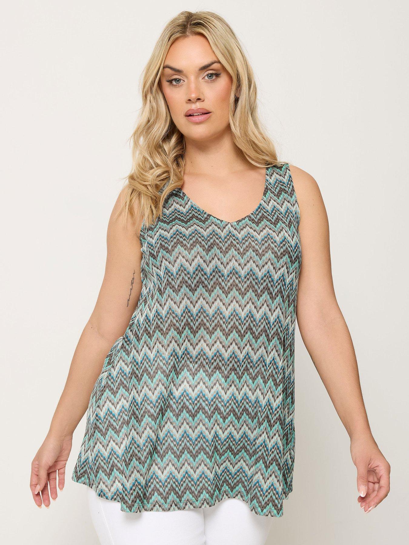 Yours Curve Zig Zag Printed Vest