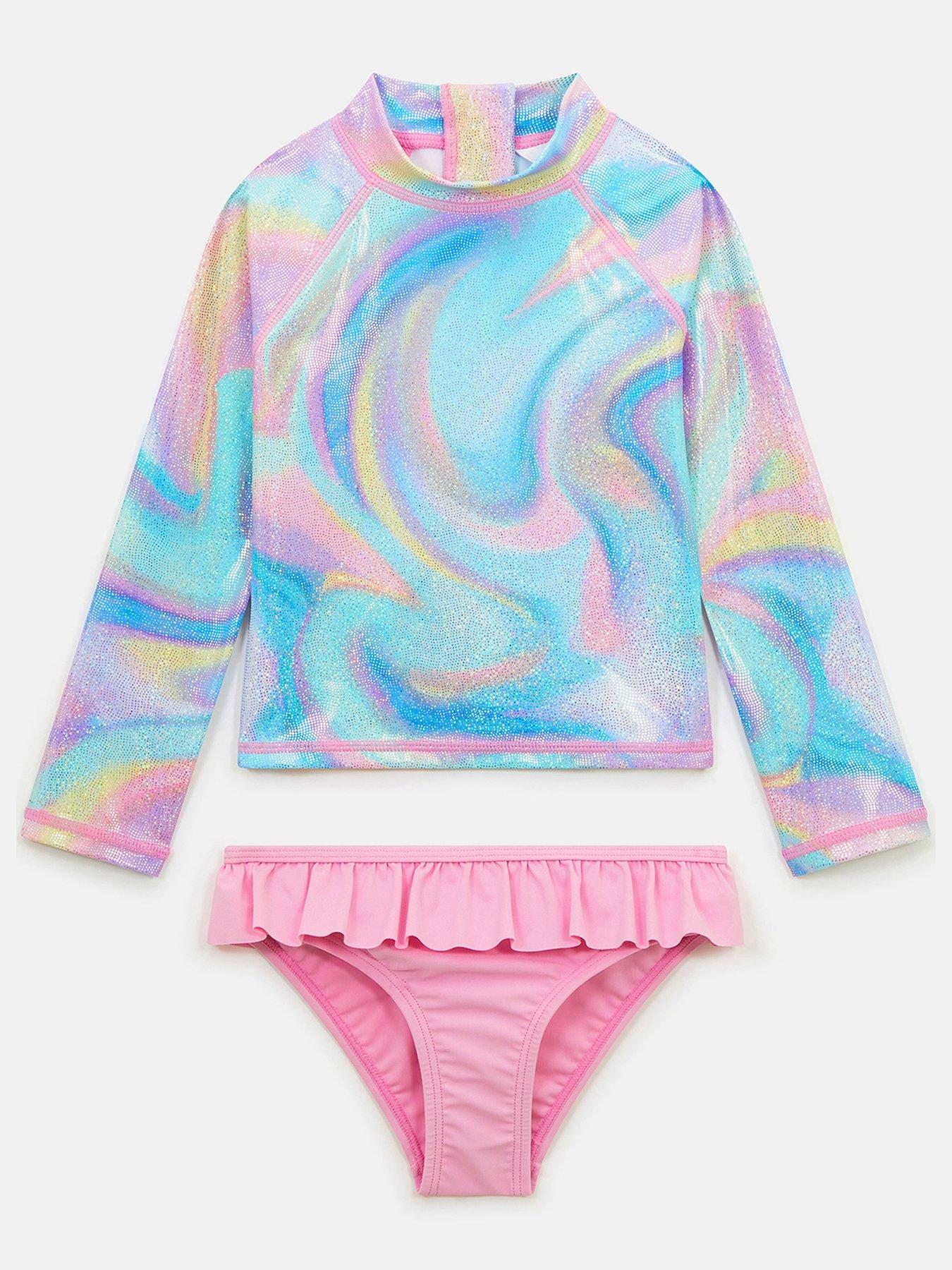  image of accessorize-girls-long-sleeve-ombre-rash-set-multi
