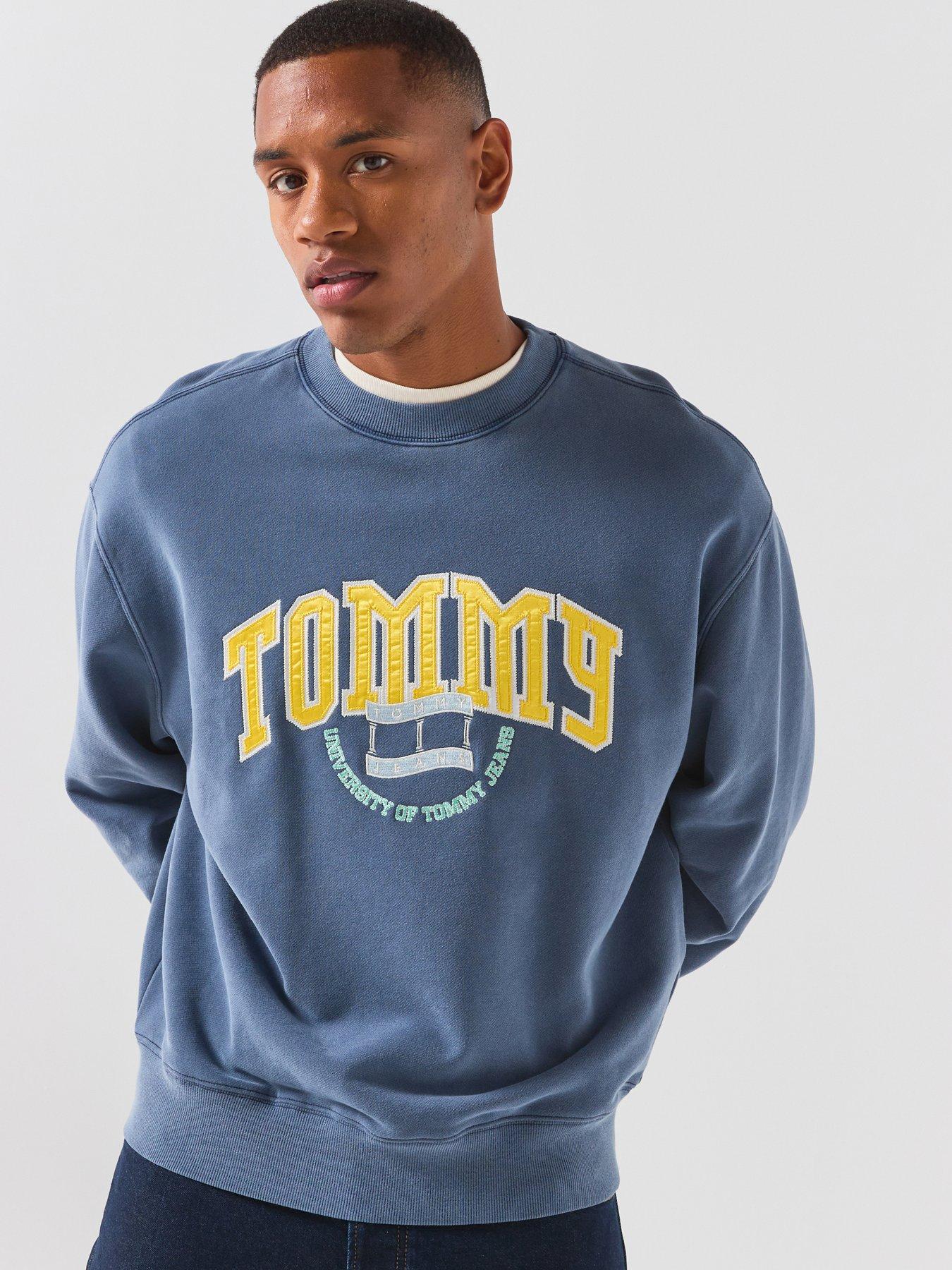 Tommy Jeans Varsity Logo Relaxed Terry Sweatshirt - Blue