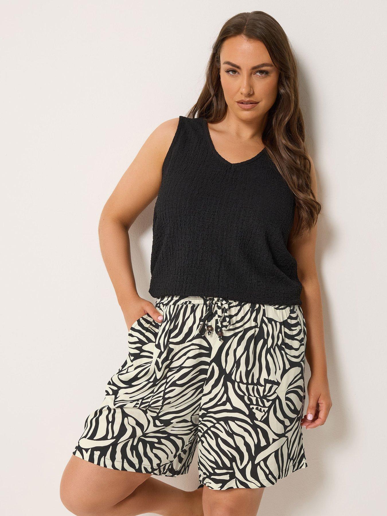 Yours Curve Zebra Print Shorts
