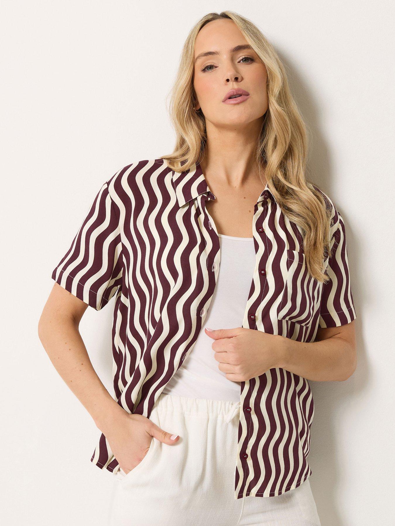 Long Tall Sally Squiggle Shirt - Burgundy