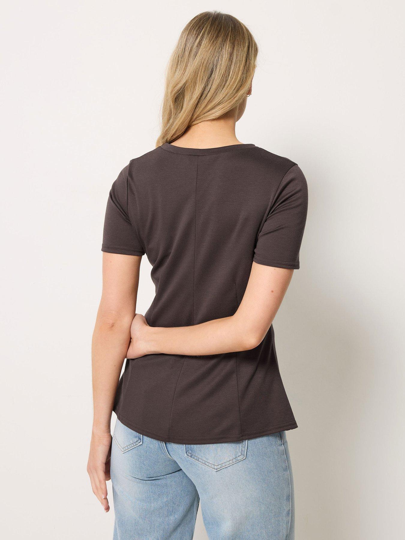 Image 2 of 4 of Long Tall Sally Peplum Top - Brown