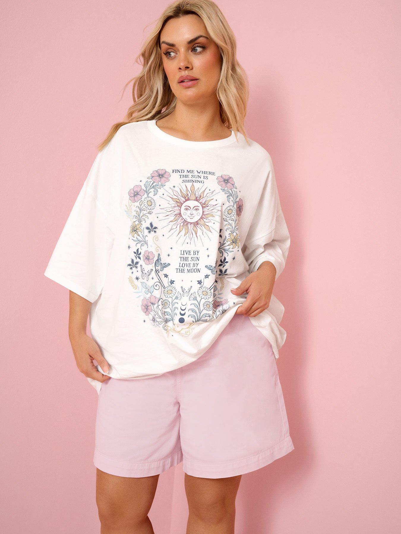 Yours Curve Casual Denim Shorts - Pink