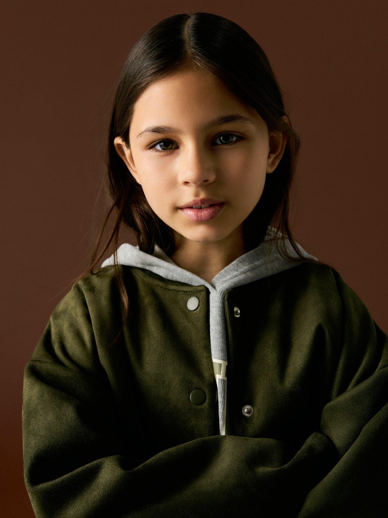 Image 5 of 5 of Name It Girls Faux Suede Bomber Jacket - Khaki