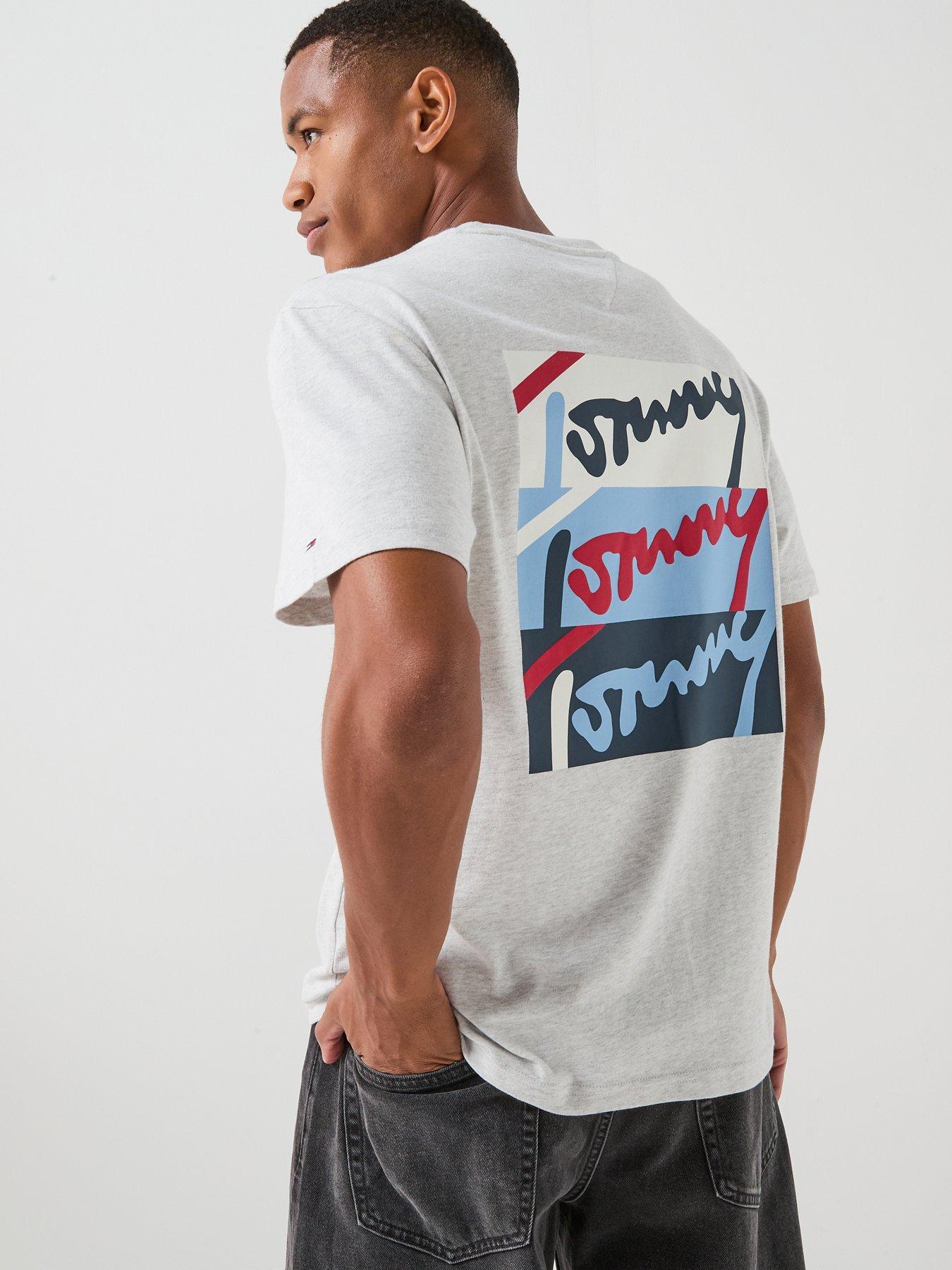 Tommy Jeans Relaxed Signature Back Graphic T-Shirt - Grey