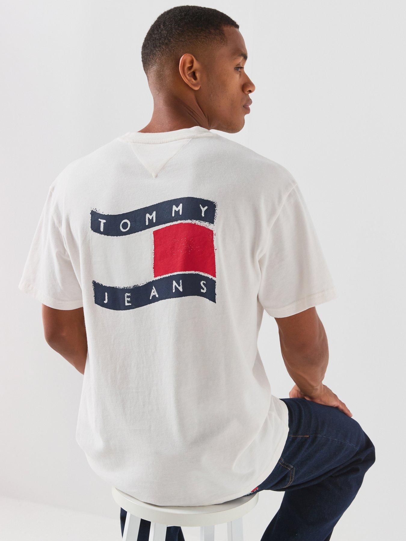 Tommy Jeans Relaxed Wavy Flag T-Shirt - White