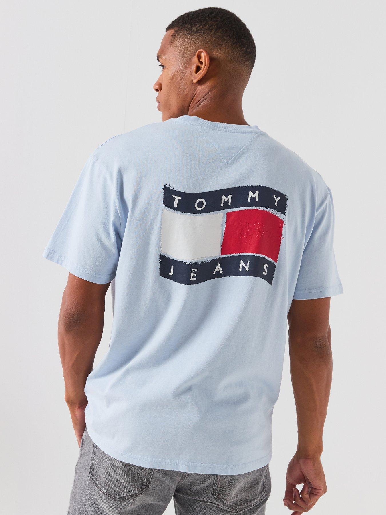 Tommy Jeans Relaxed Wavy Flag T-Shirt - Blue