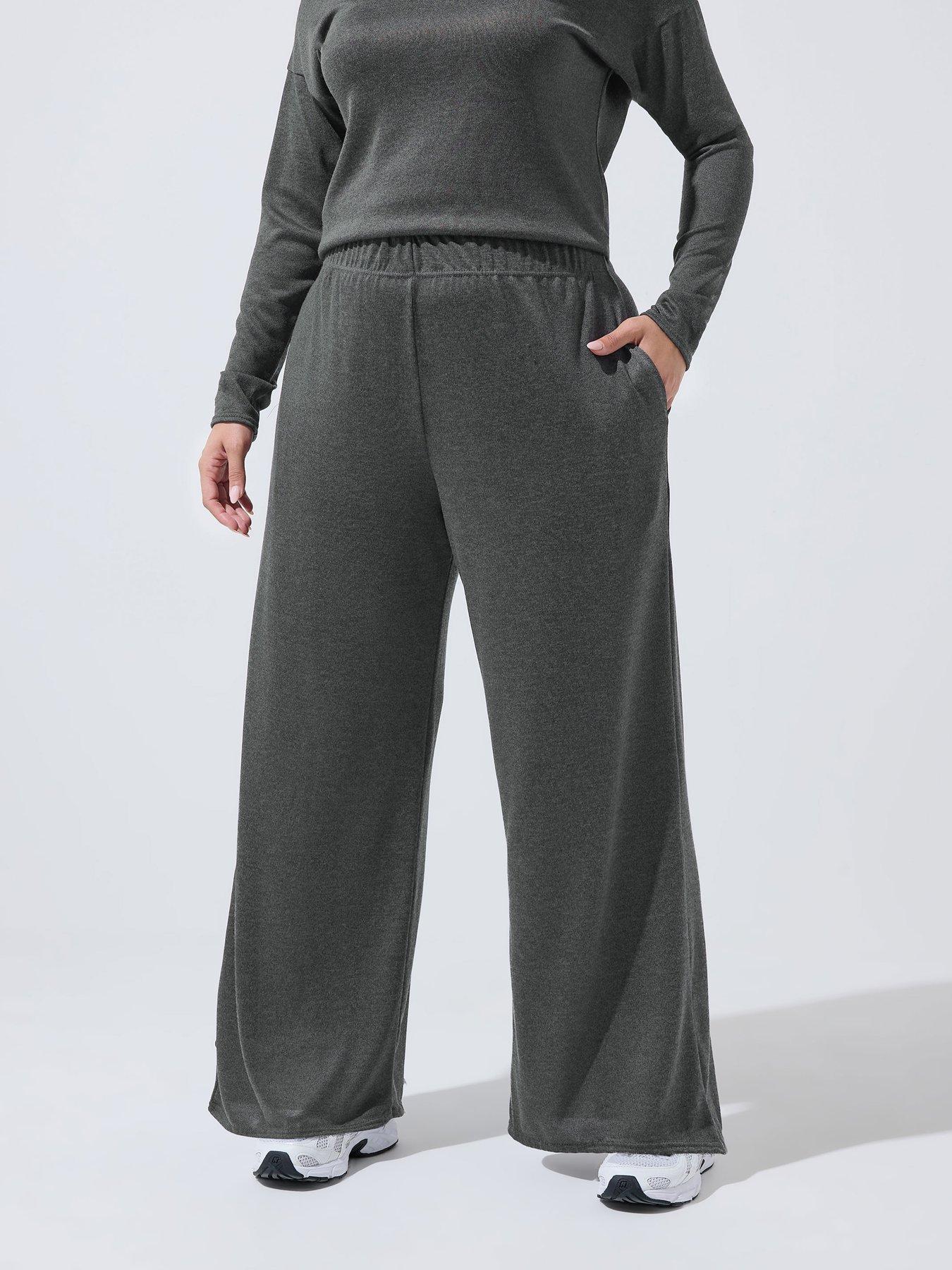 Yours Curve Slouch Wide Leg Co Ord - Black