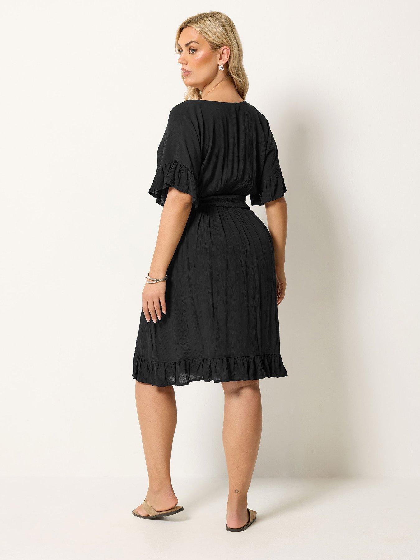 Image 2 of 5 of Yours Curve Mini Crinkle Beach Cover Up - Black