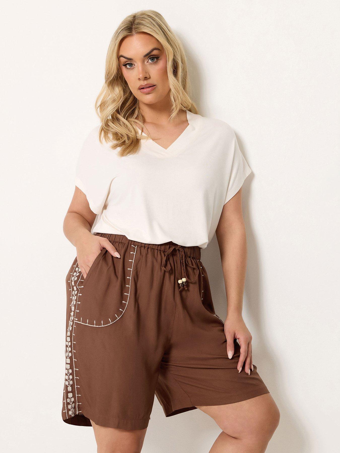 Yours Curve Beaded Embroidery Shorts