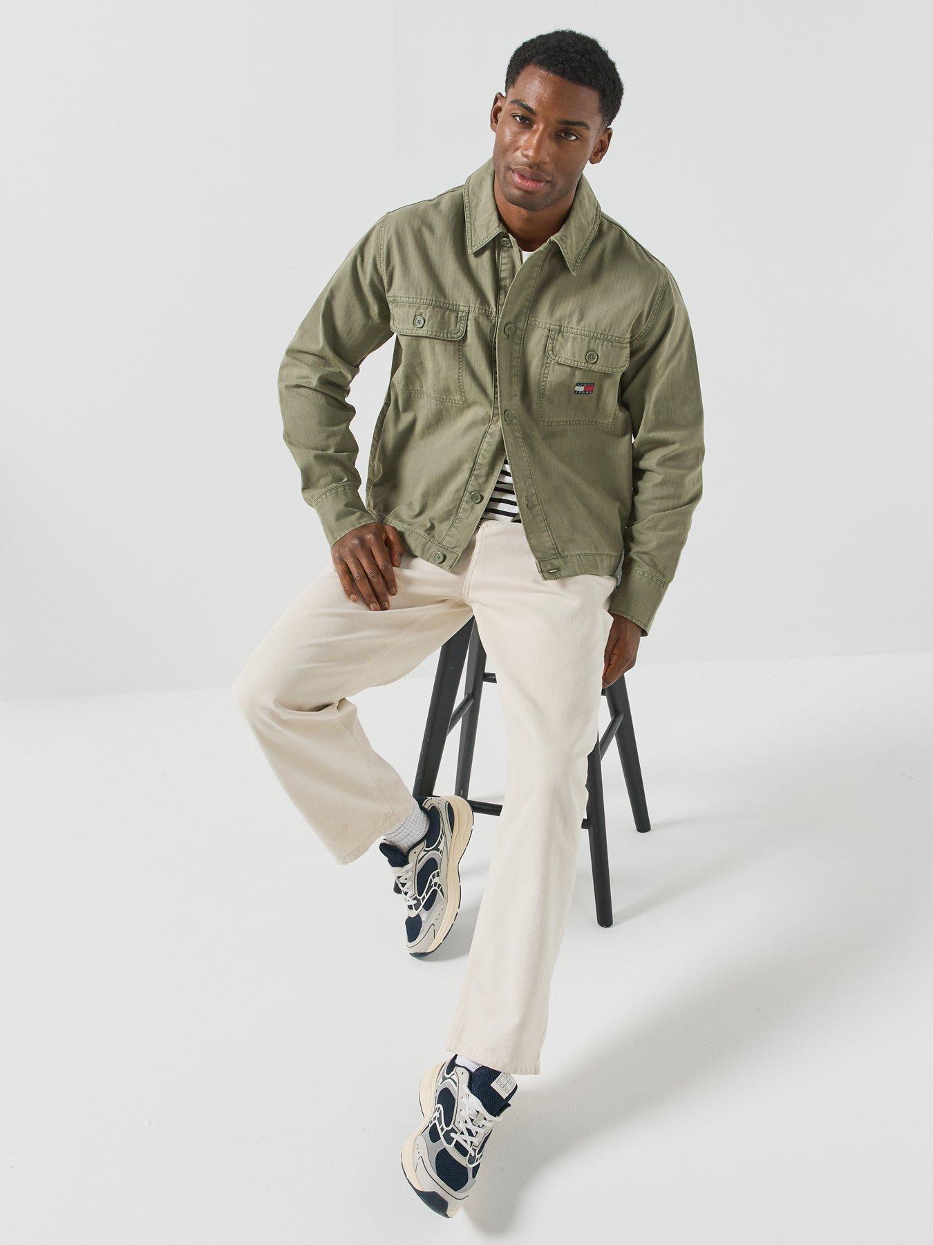 Image 3 of 6 of Tommy Jeans Mens Essentials Pocket Overshirt - Green