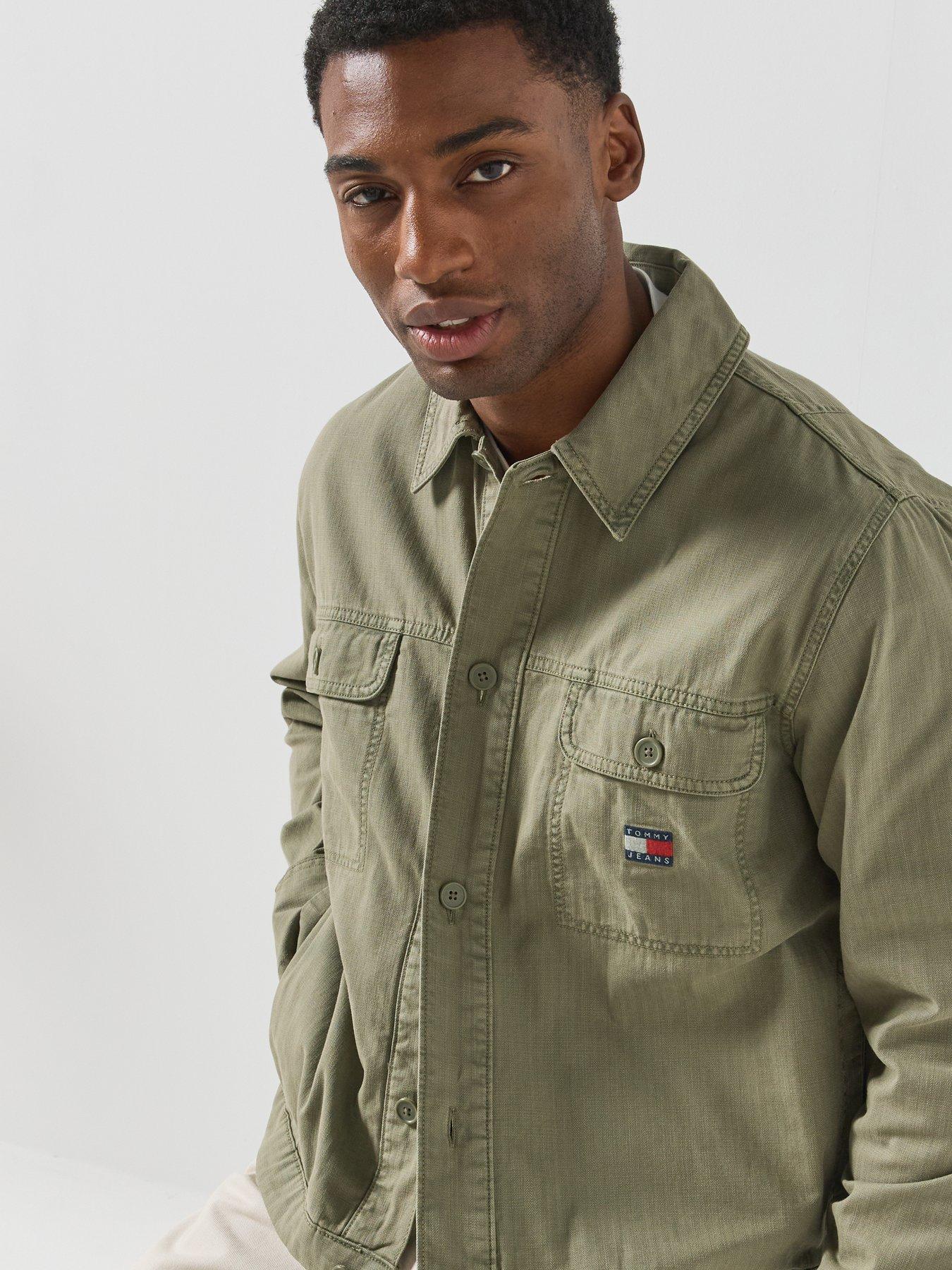 Image 4 of 6 of Tommy Jeans Mens Essentials Pocket Overshirt - Green