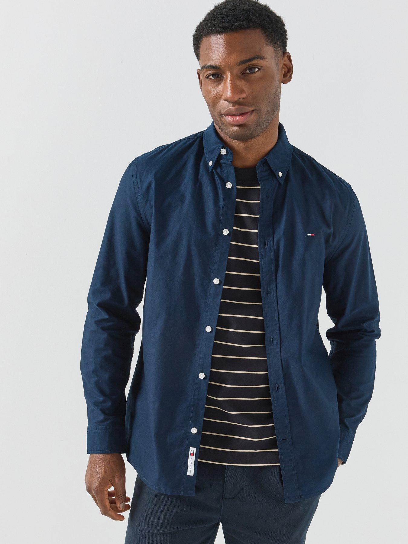 Tommy Jeans Regular Oxford Long Sleeve Shirt - Blue