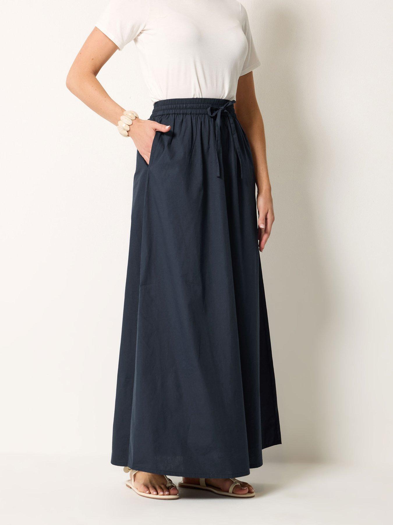 Long Tall Sally Pull On Maxi Skirt - Blue