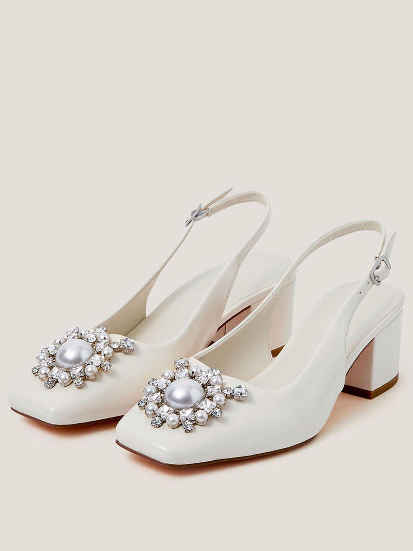 Image 2 of 3 of Monsoon Wynn Pearl Embellished Slingback - Cream