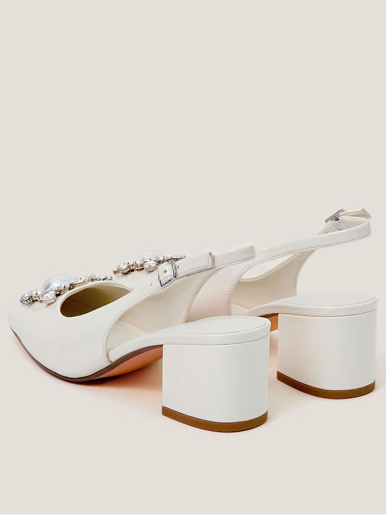 Image 3 of 3 of Monsoon Wynn Pearl Embellished Slingback - Cream