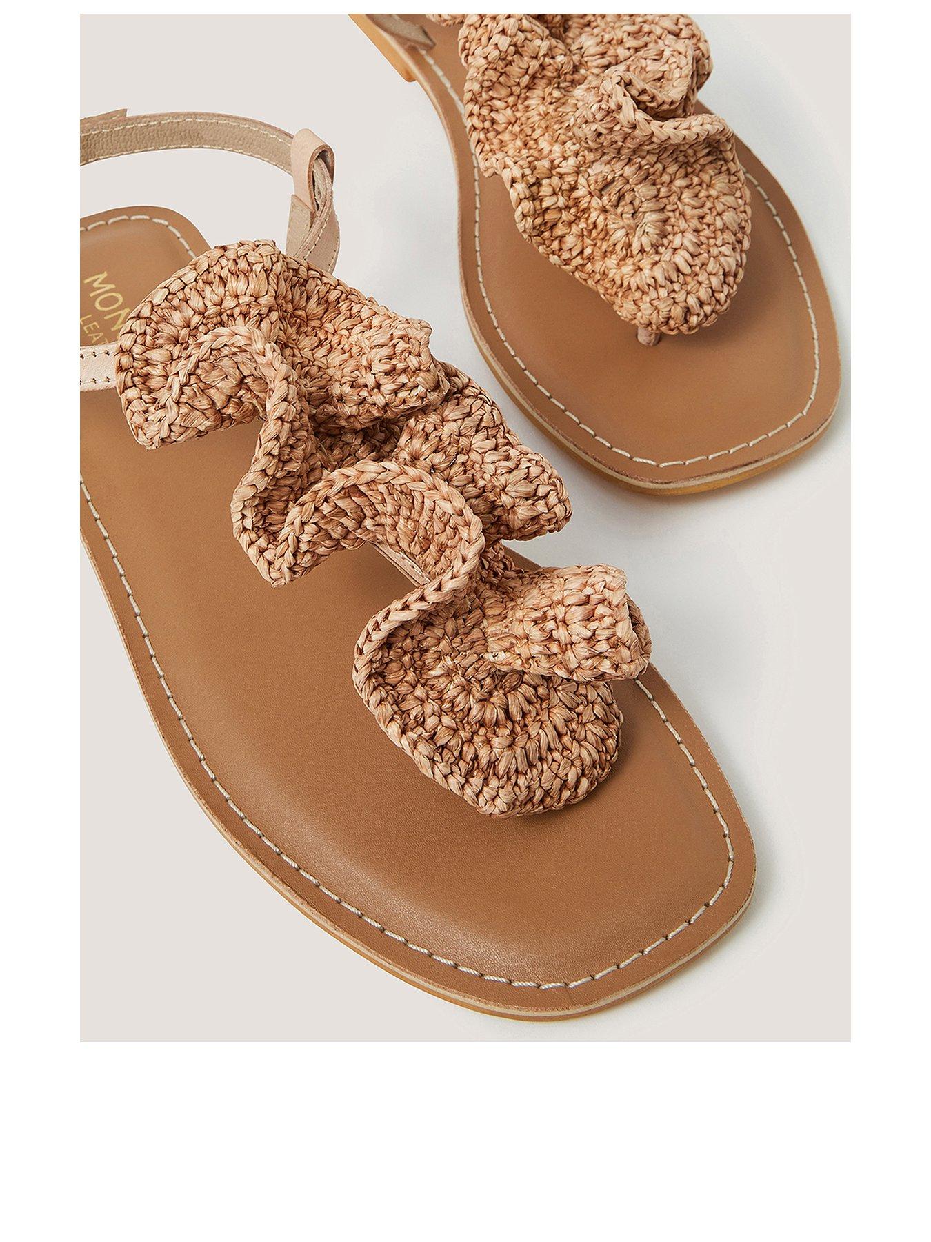 Image 3 of 3 of Monsoon Rosa Raffia Thong Sandal - Cream