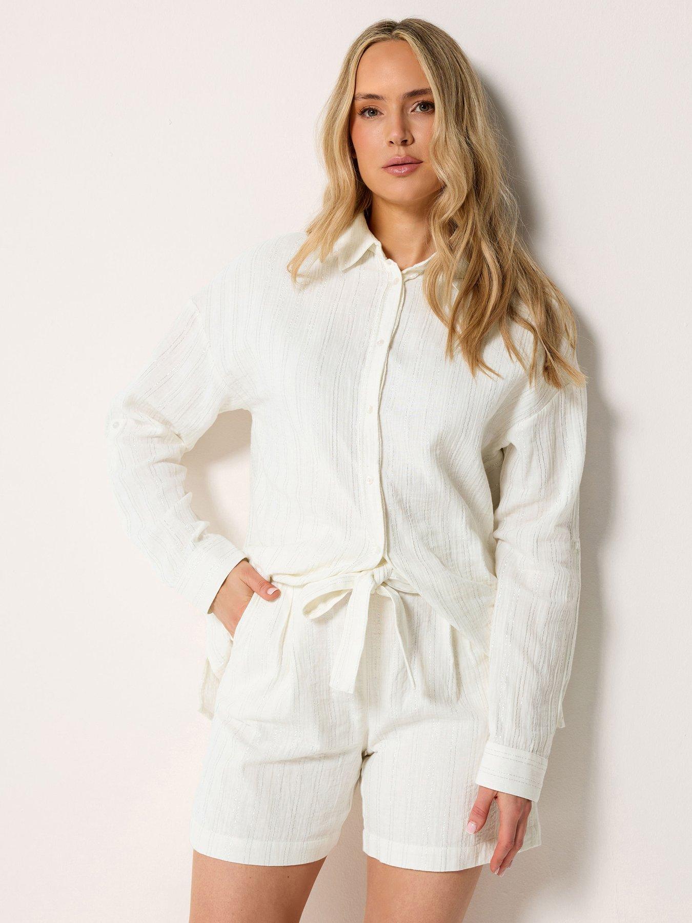Long Tall Sally Lurex Tie Short - White