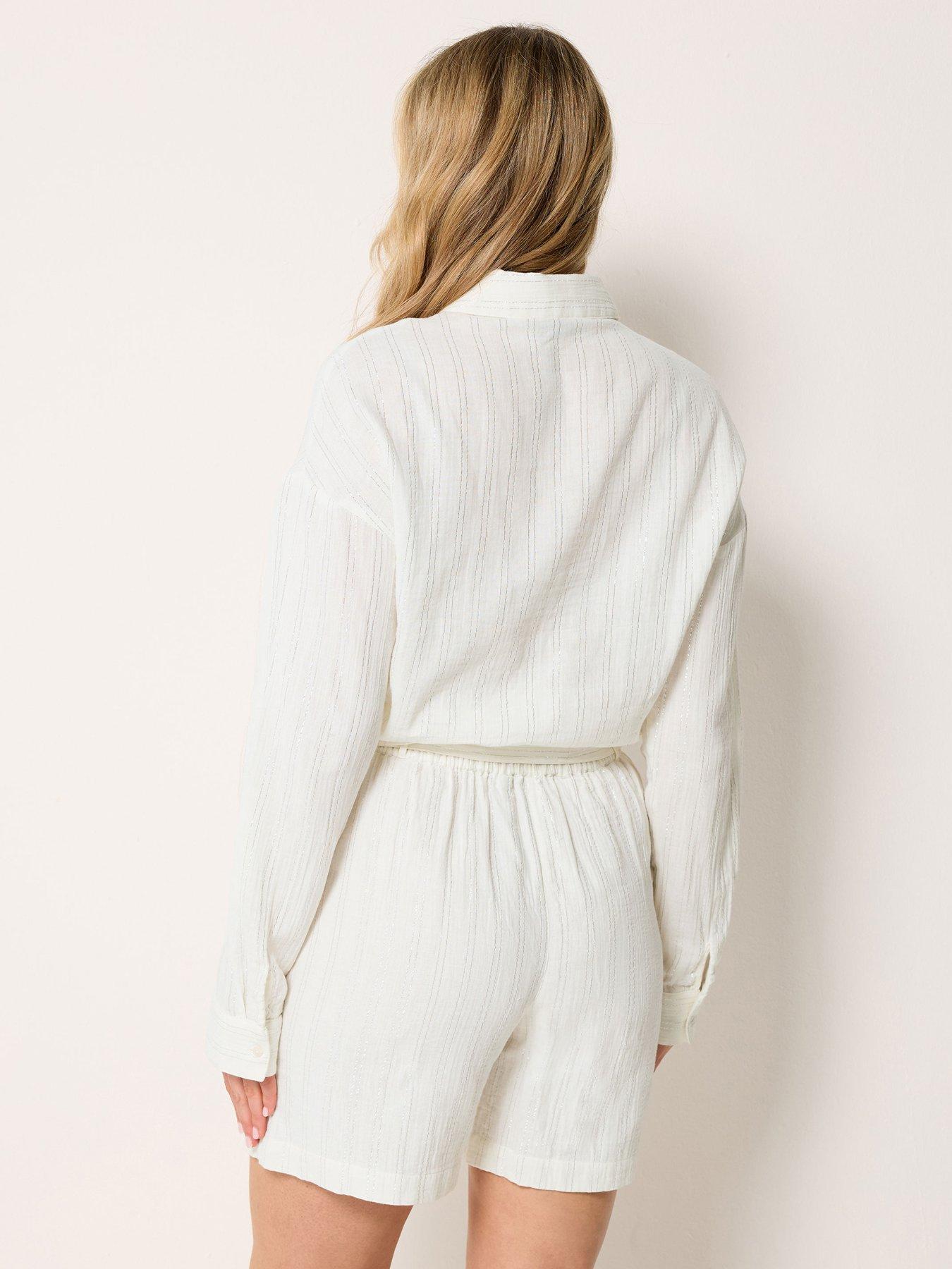 Image 2 of 4 of Long Tall Sally Lurex Tie Short - White