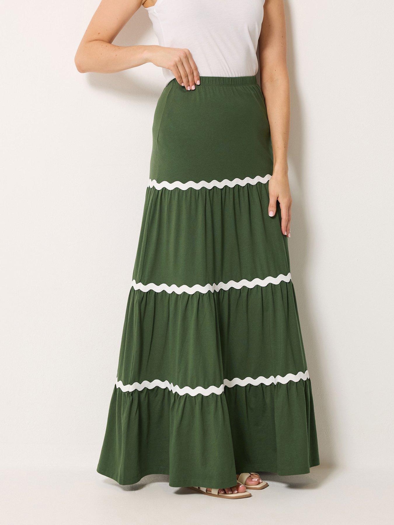 Image 1 of 4 of Long Tall Sally Ric Rac Skirt - Green