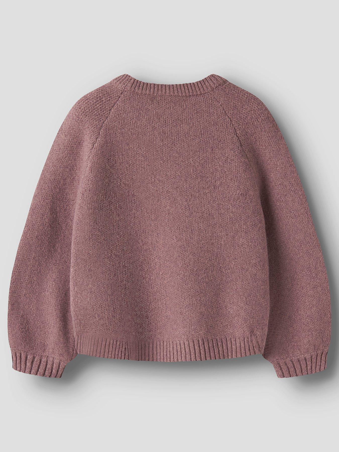 Image 3 of 5 of Name It Mini Girls Bow Knitted Jumper - Pink