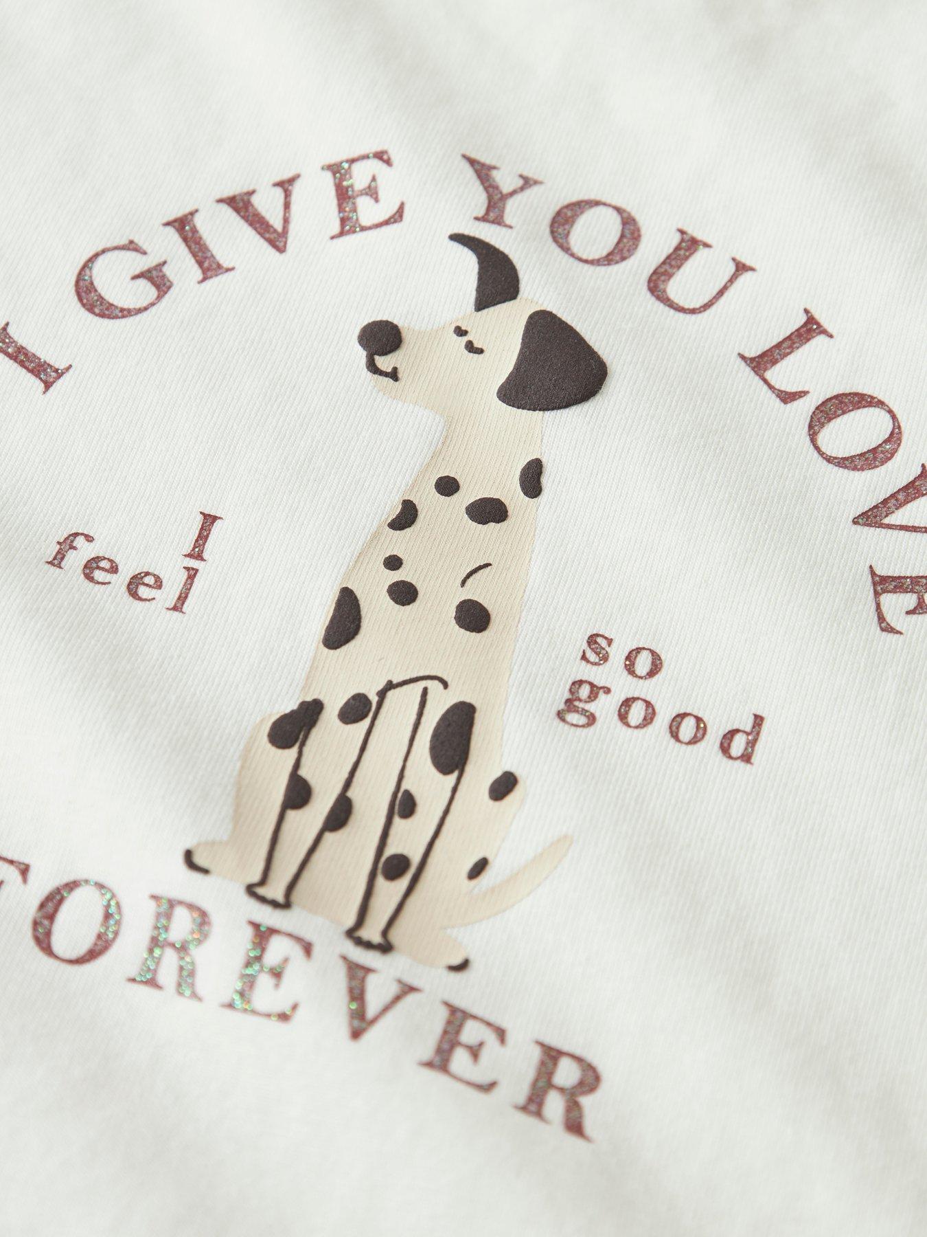 Image 3 of 3 of Name It Mini Girls Dalmation Print Long Sleeve Tshirt - White