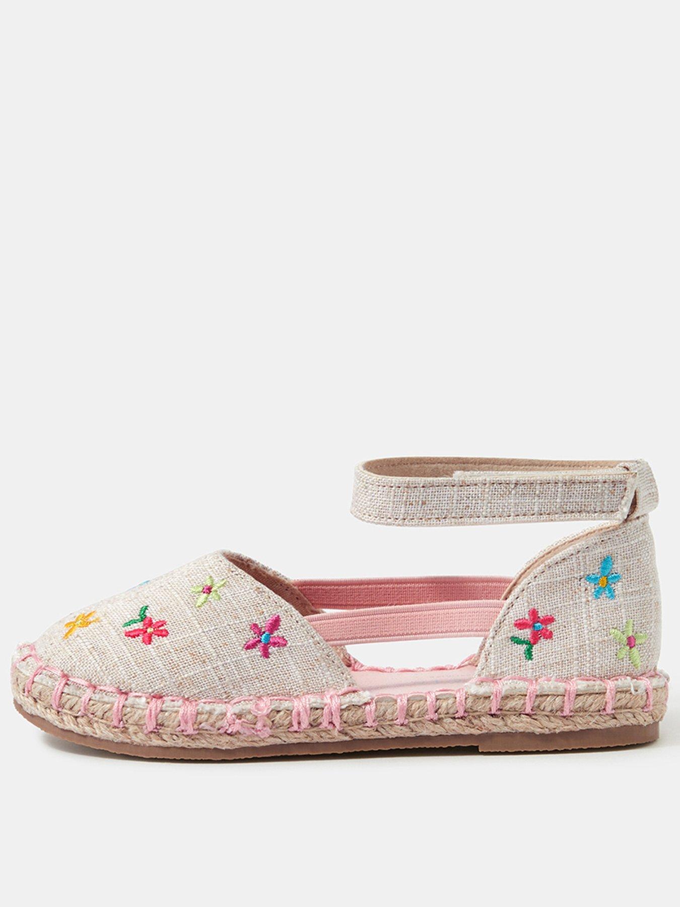  image of accessorize-girls-embroidered-flower-espadrilles-beige