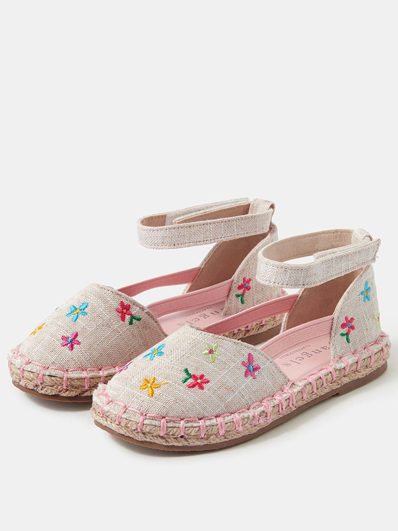 image of accessorize-girls-embroidered-flower-espadrilles-beige