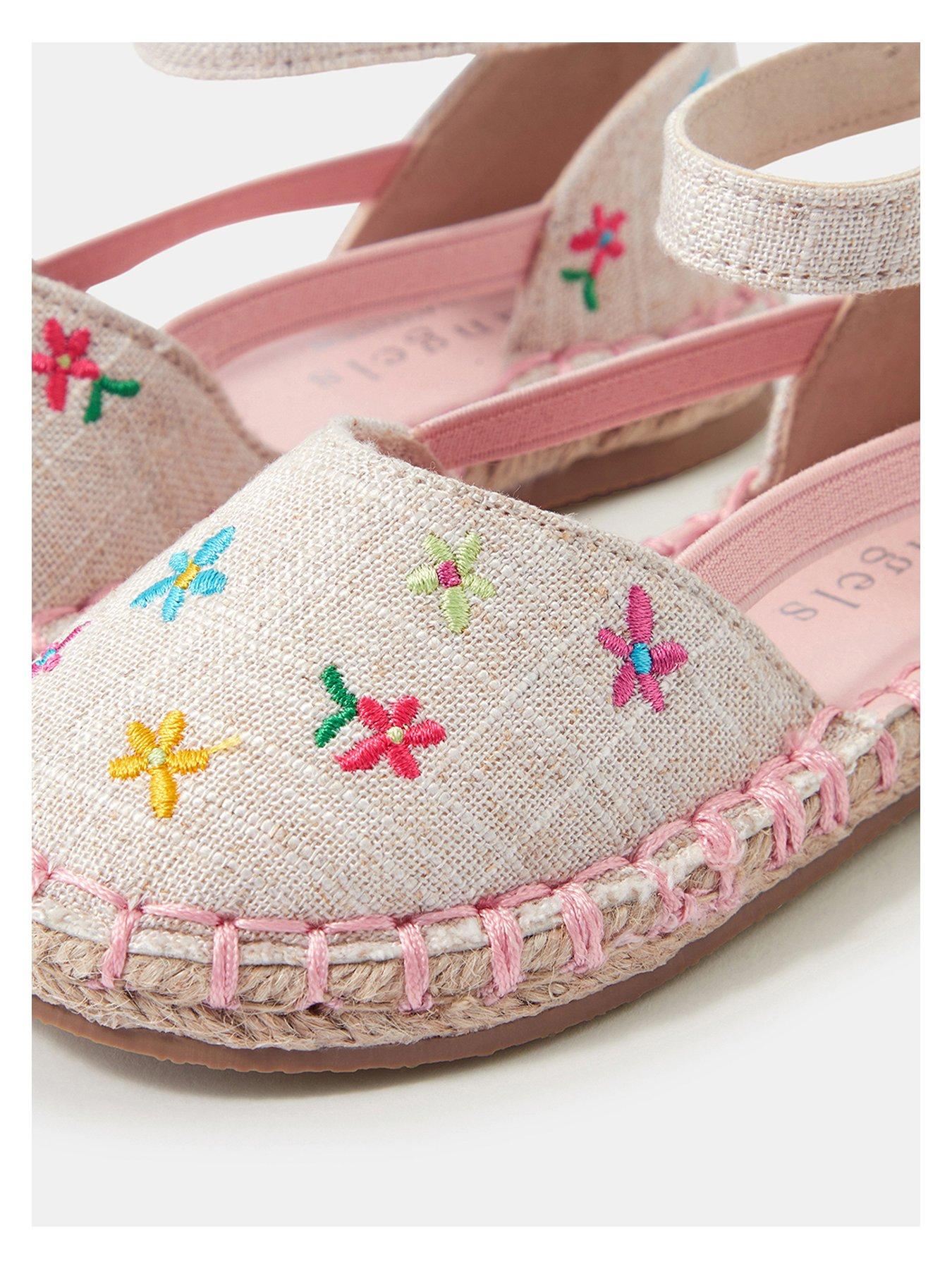  image of accessorize-girls-embroidered-flower-espadrilles-beige