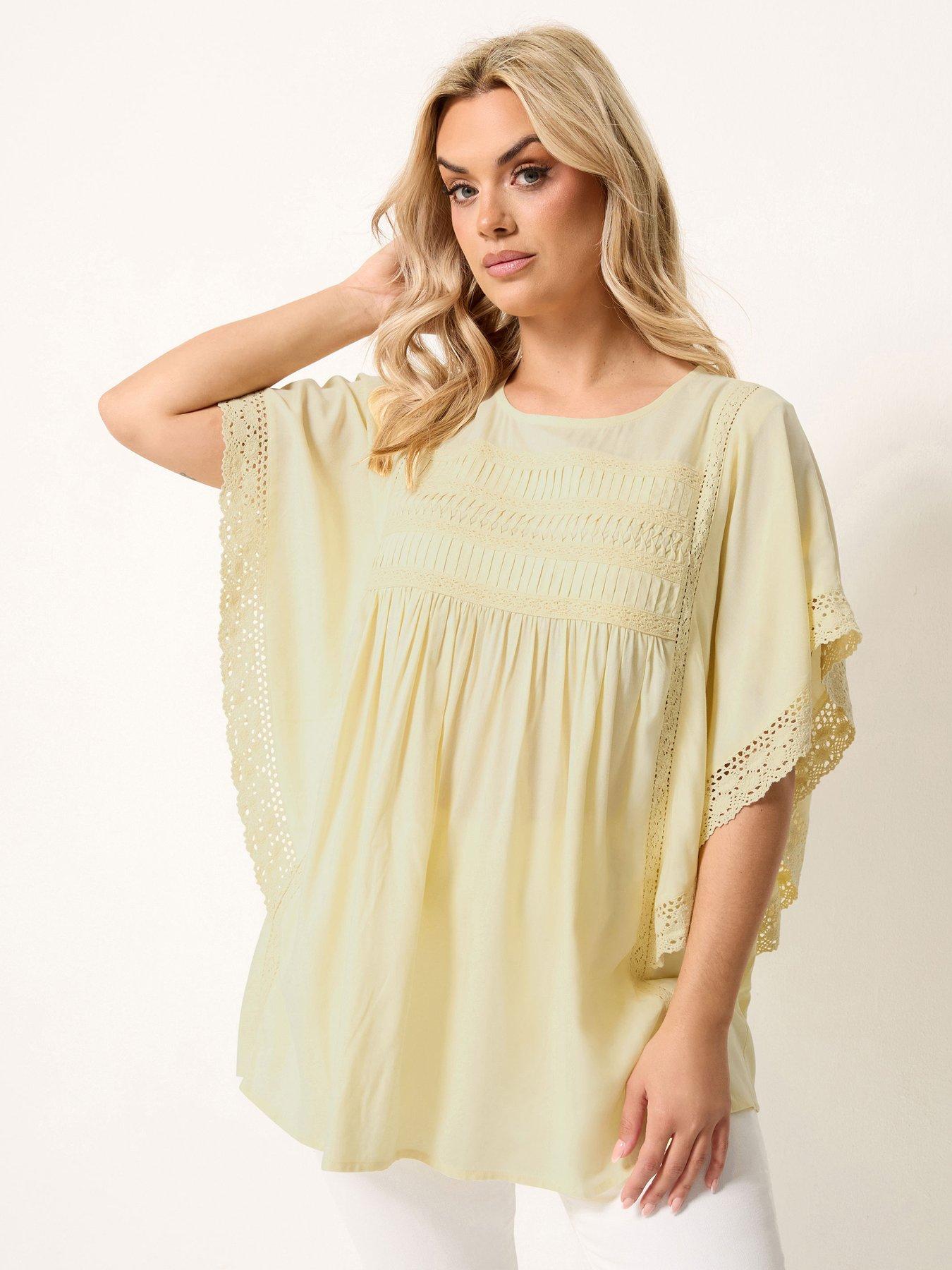 Yours Curve Statement Sleeve Blouse - Yellow
