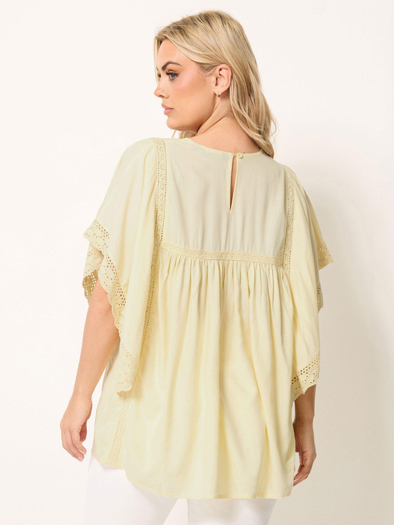 Image 2 of 4 of Yours Curve Statement Sleeve Blouse - Yellow