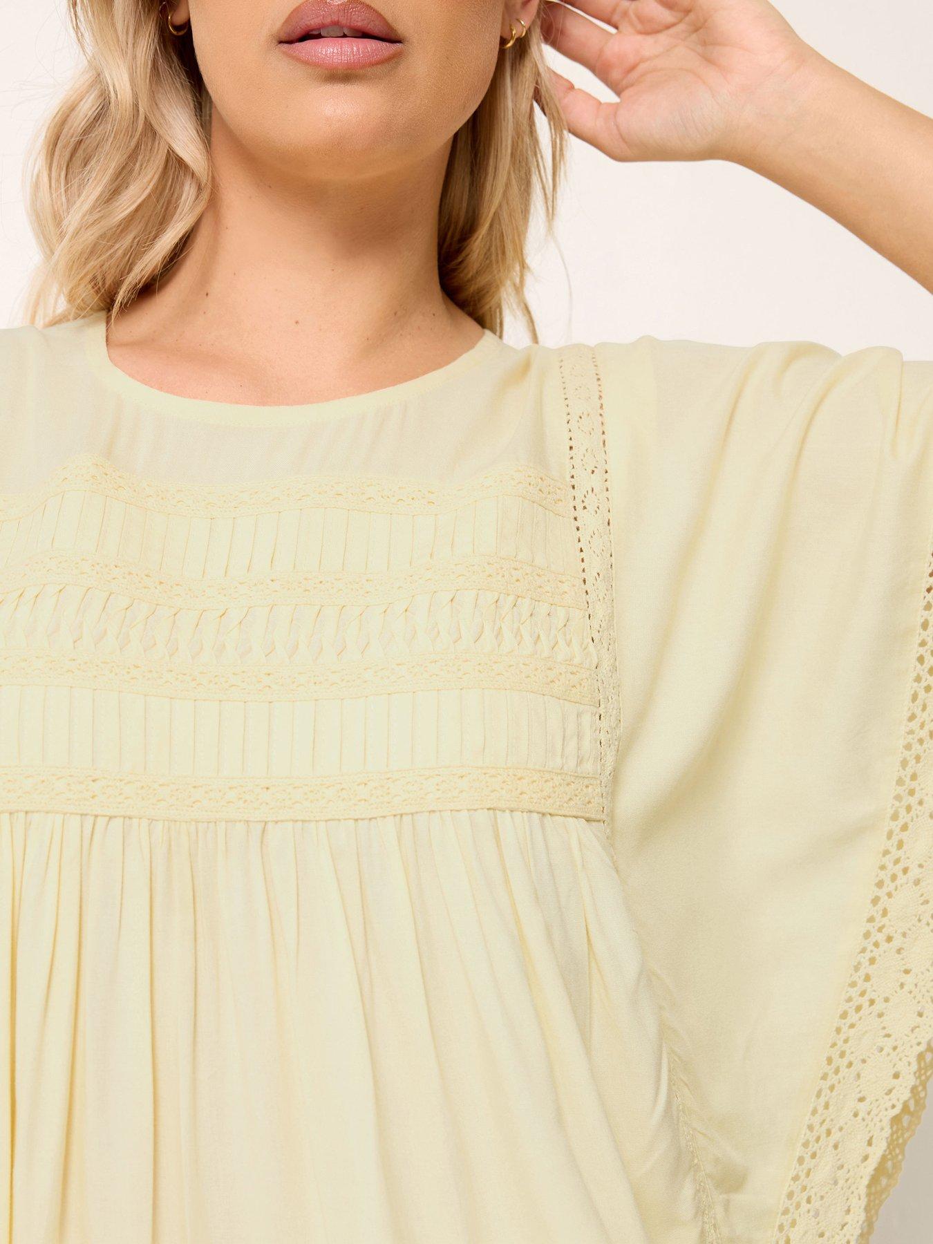 Image 4 of 4 of Yours Curve Statement Sleeve Blouse - Yellow