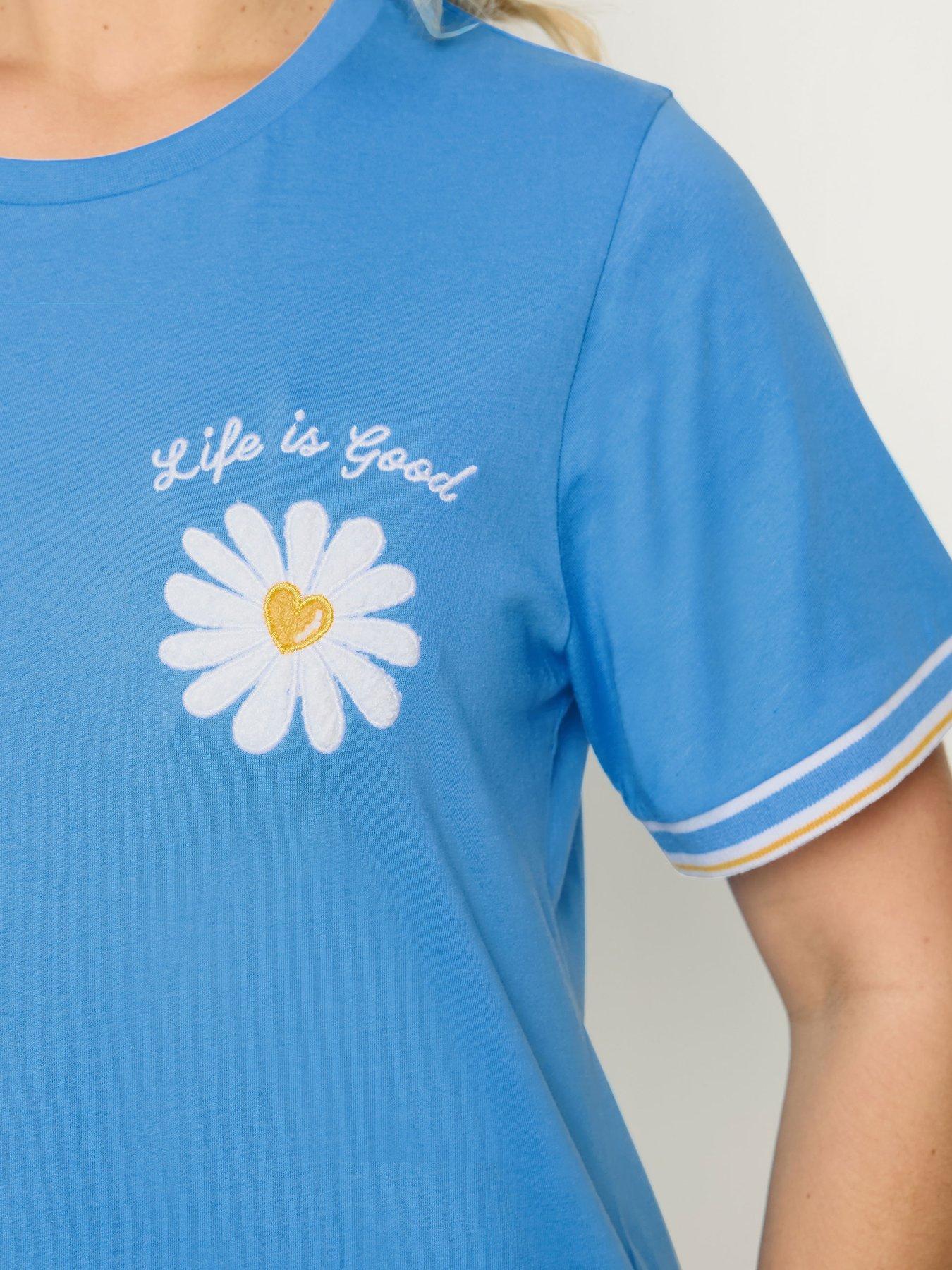 Image 4 of 4 of Yours Curve Regular Crew Neck Tops - Blue