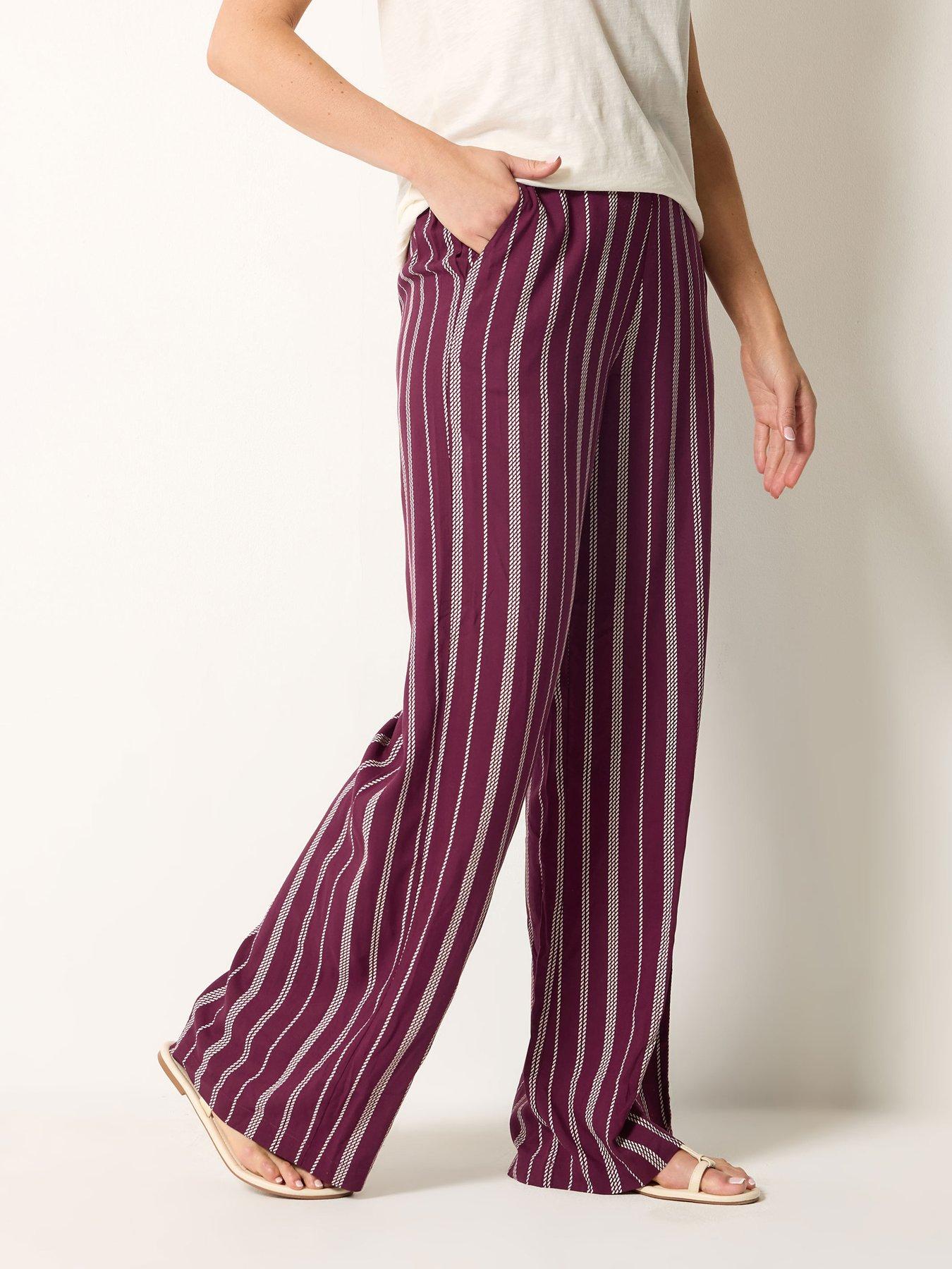 Long Tall Sally Twisted Rope Wide Leg Trousers 34" - Red