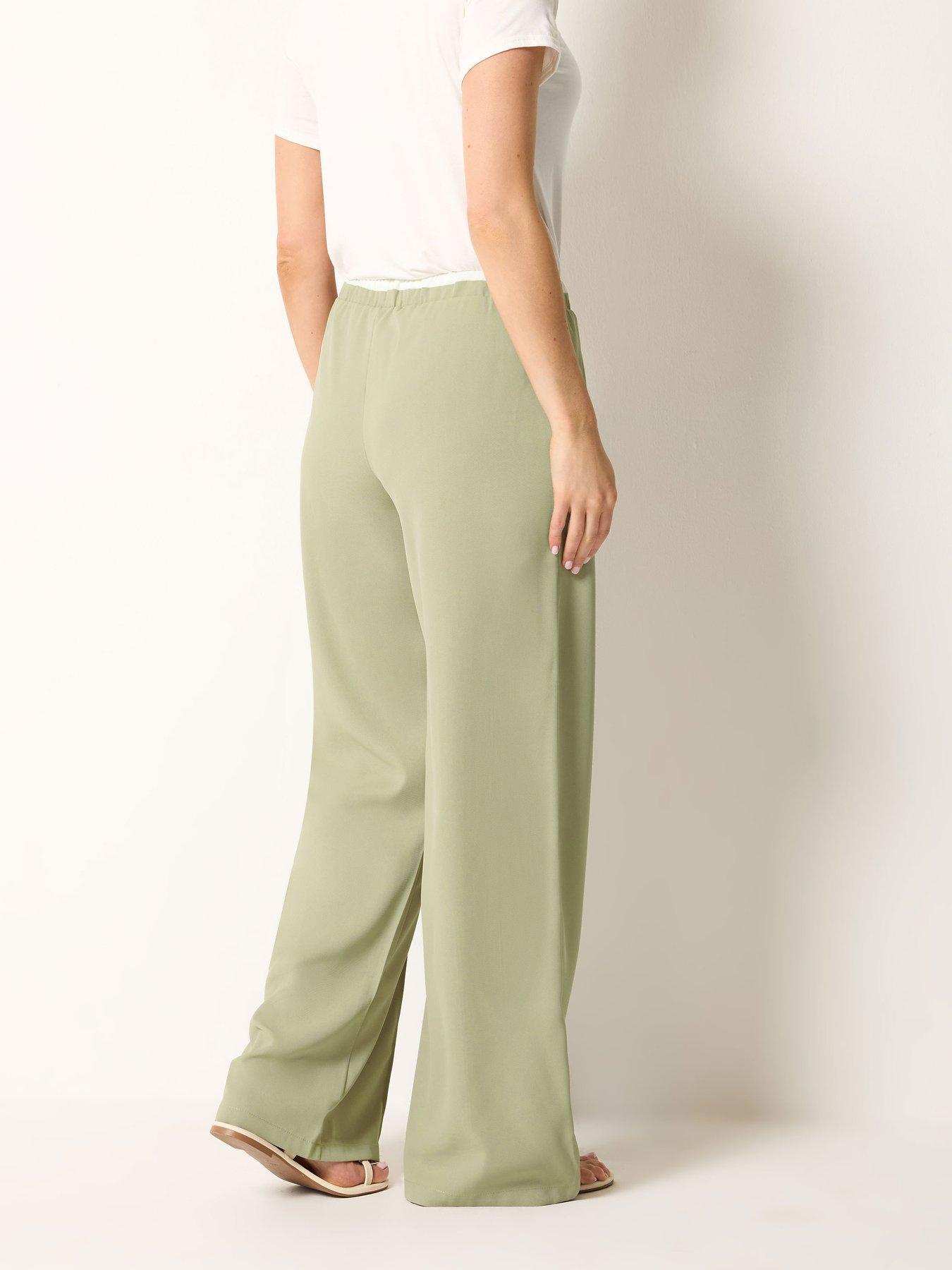 Image 2 of 4 of Long Tall Sally Tall Natural Waistband Wide Leg Trousers 34"