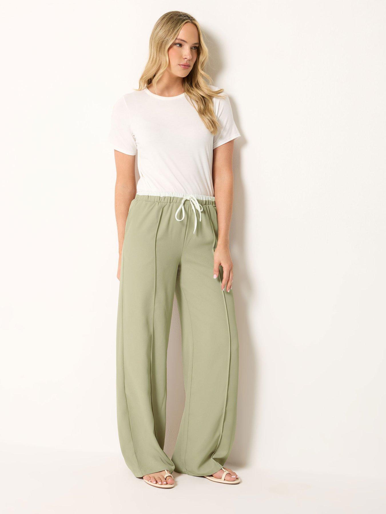 Image 3 of 4 of Long Tall Sally Tall Natural Waistband Wide Leg Trousers 34"