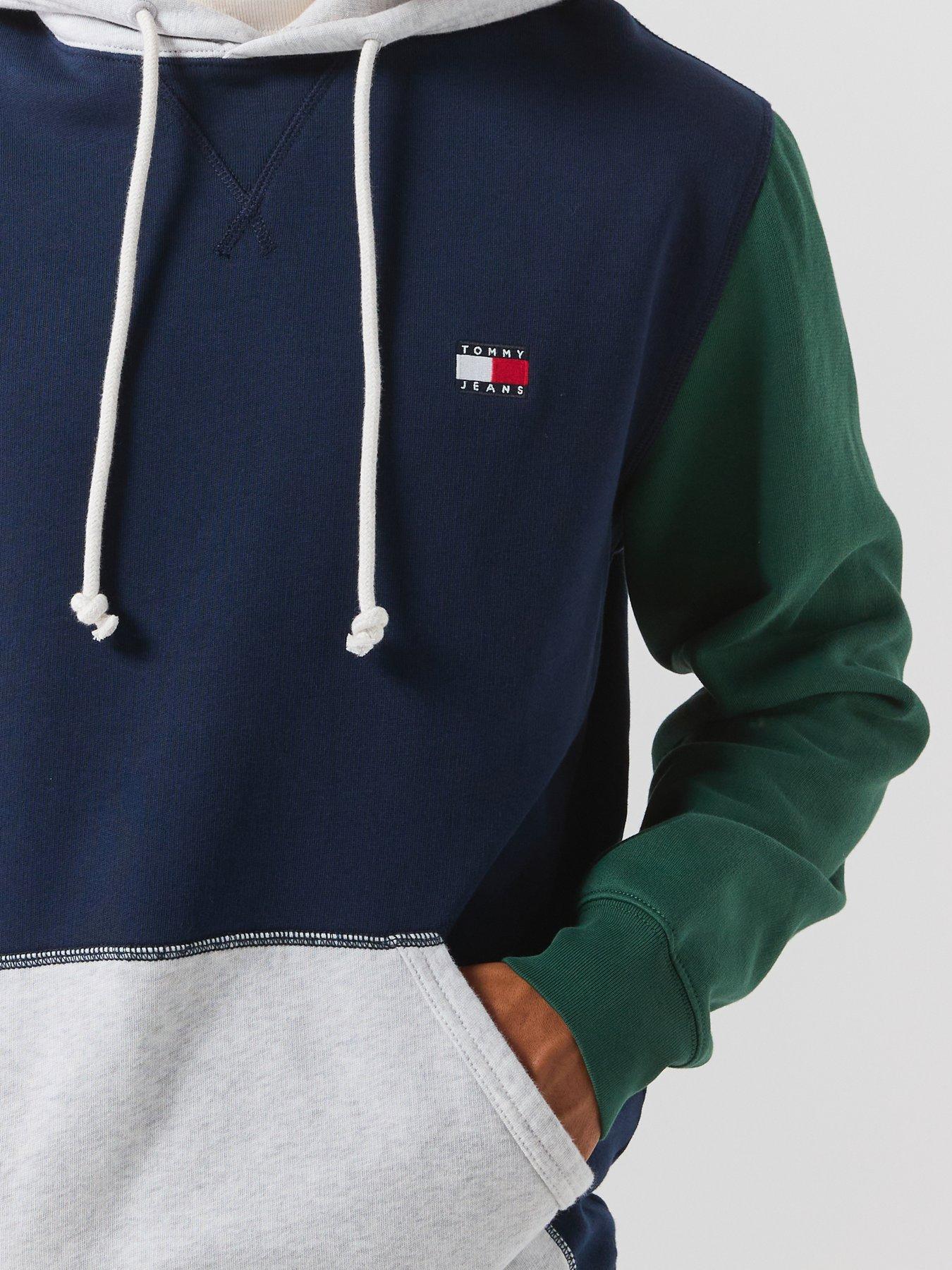 Image 5 of 6 of Tommy Jeans Colour Blocked Fleece Hoodie - Navy
