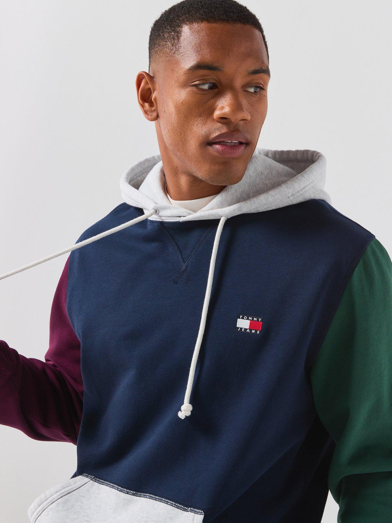 Image 6 of 6 of Tommy Jeans Colour Blocked Fleece Hoodie - Navy