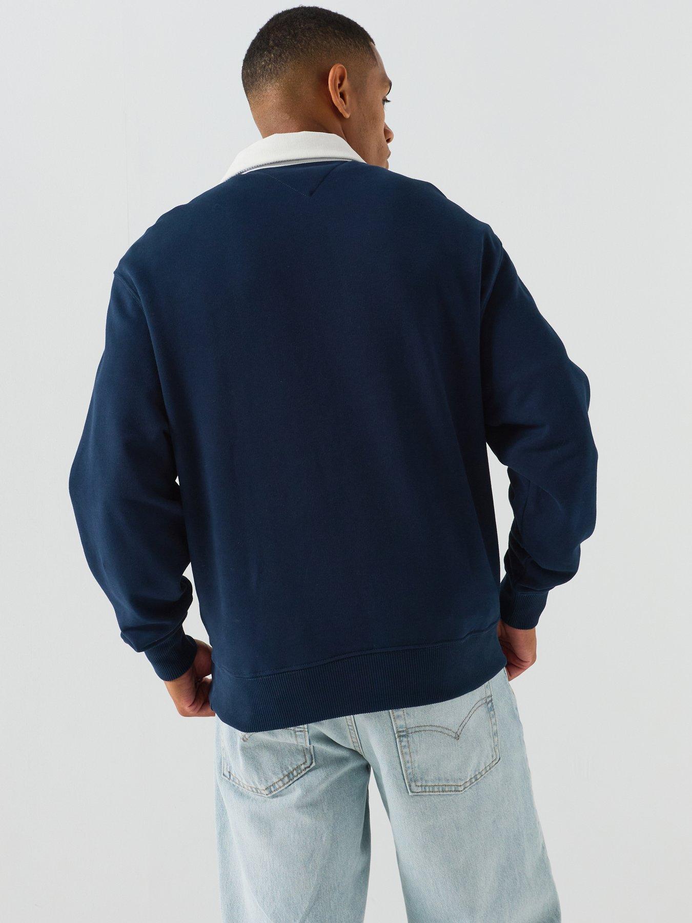 Image 2 of 6 of Tommy Jeans Relaxed Tommy Hilfiger Rugby Shirt - Navy