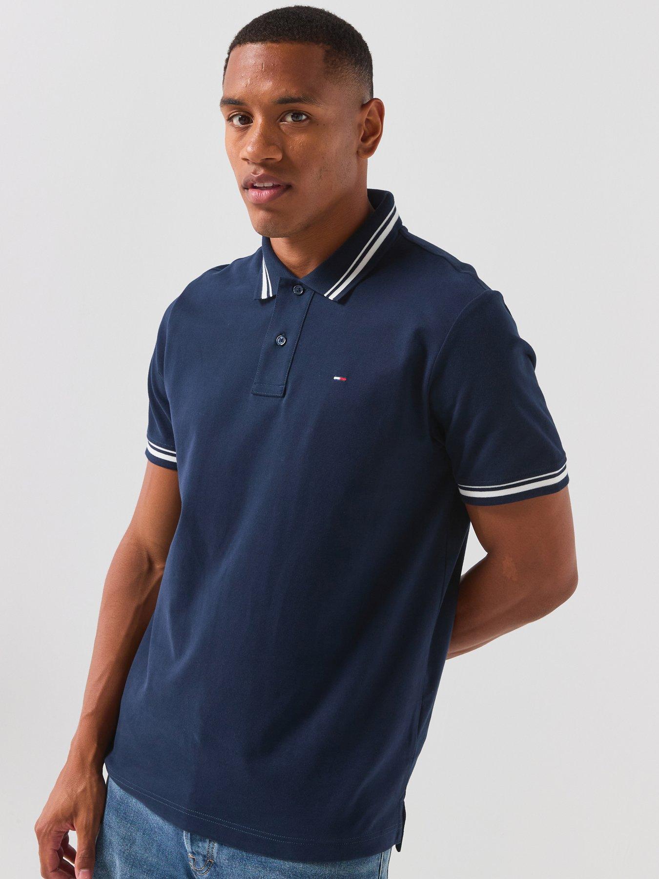 Tommy Jeans Regular Tipped Short Sleeve Polo Shirt - Navy