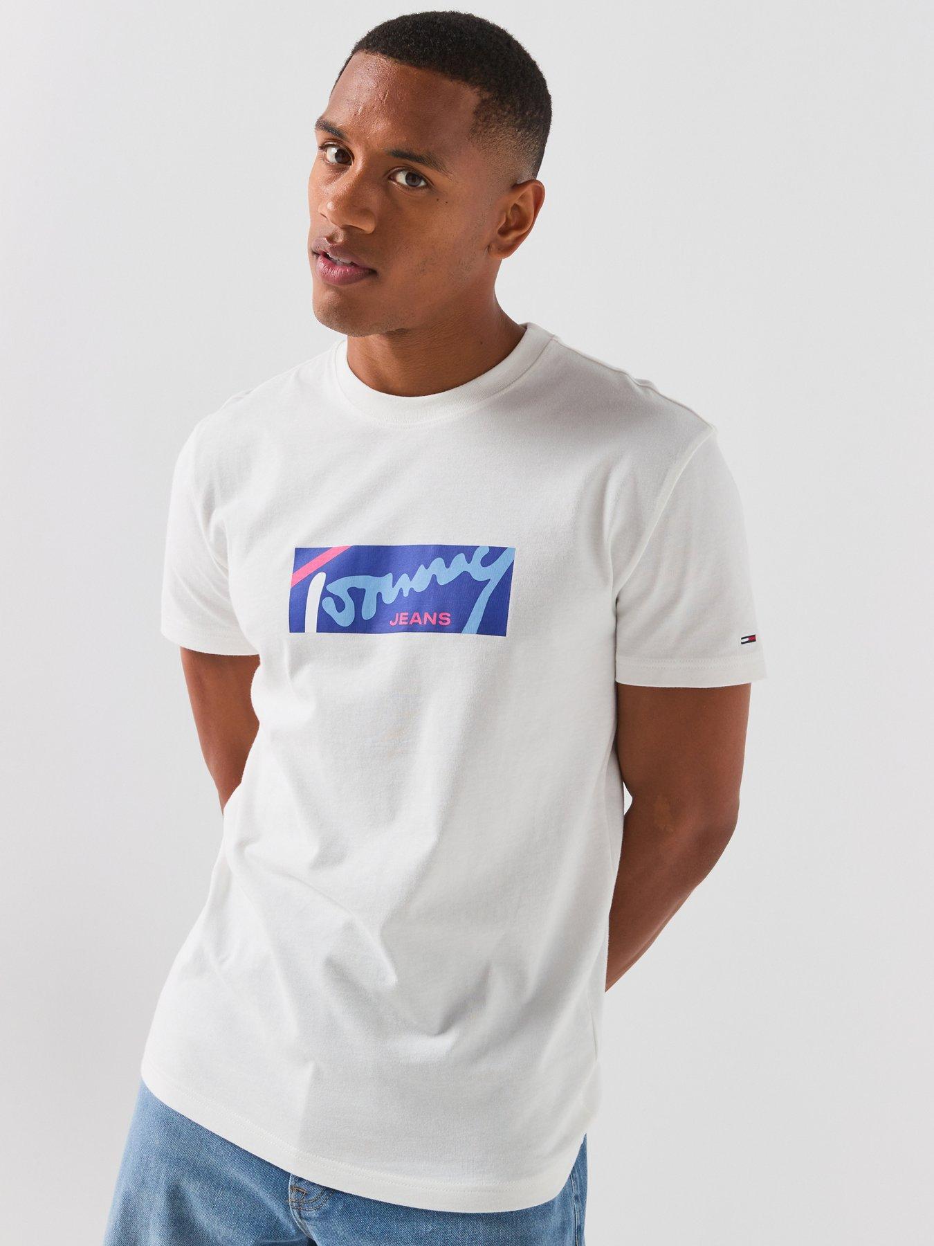 Image 1 of 6 of Tommy Jeans Regular Signature T-Shirt - White