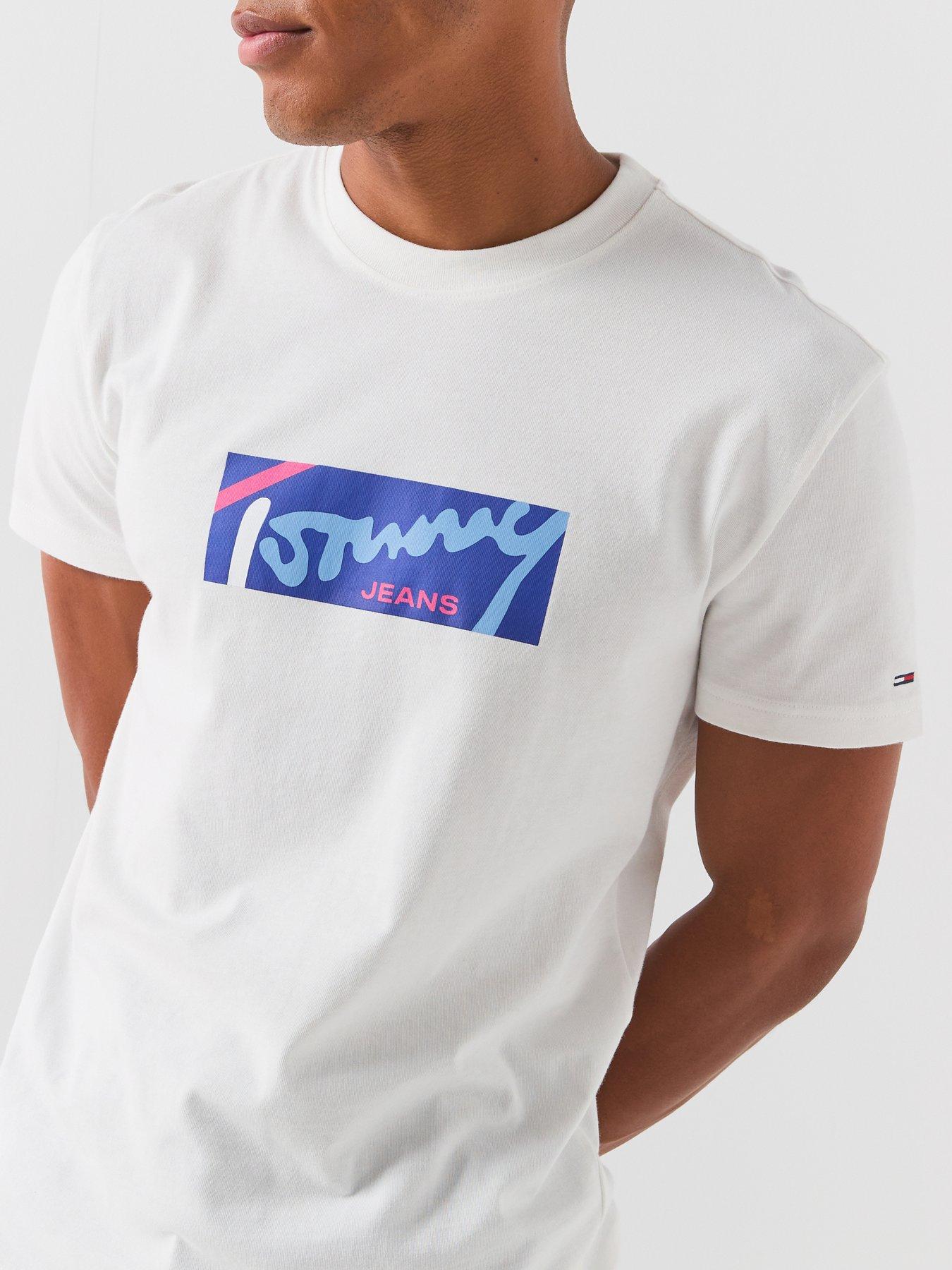 Image 4 of 6 of Tommy Jeans Regular Signature T-Shirt - White