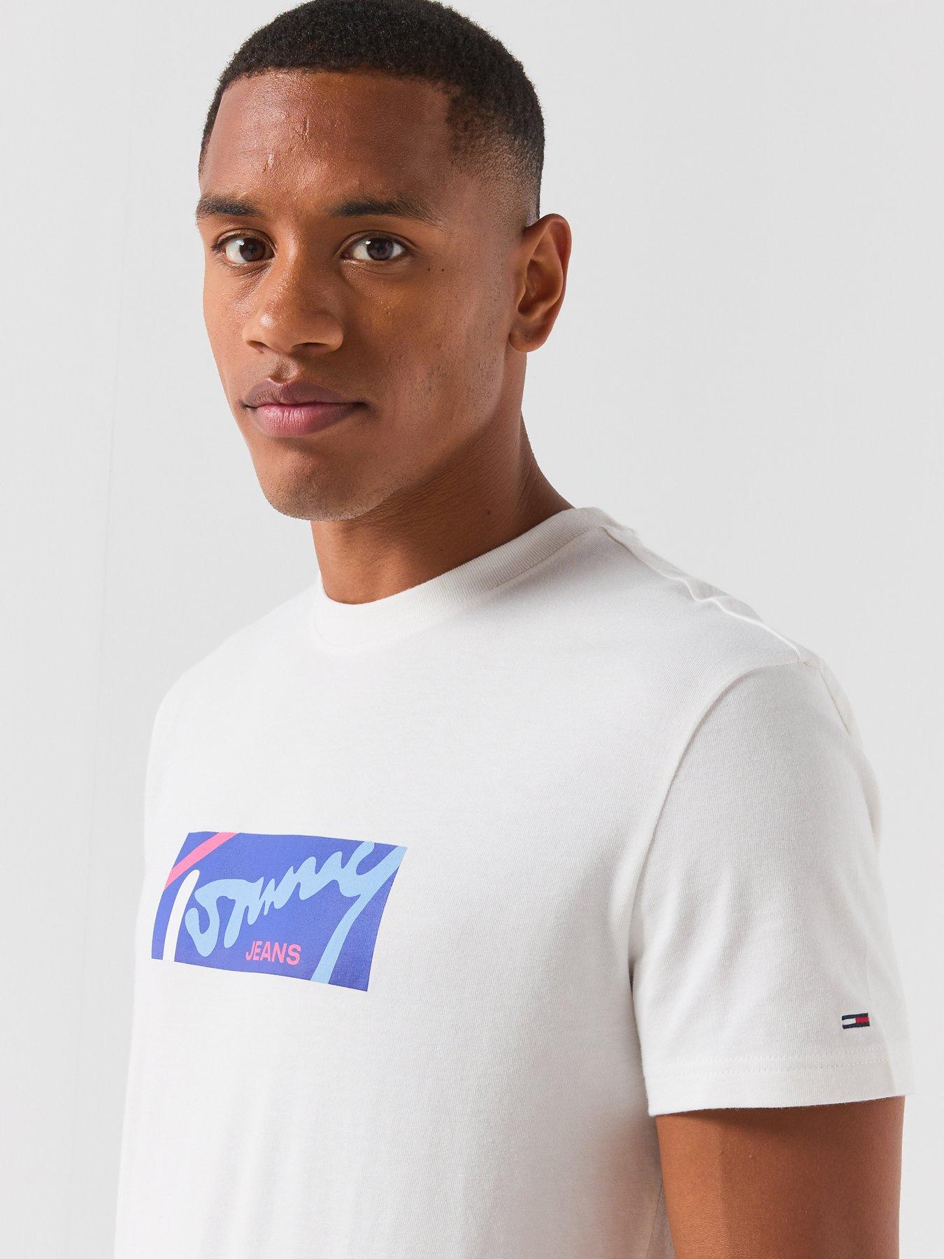 Image 6 of 6 of Tommy Jeans Regular Signature T-Shirt - White
