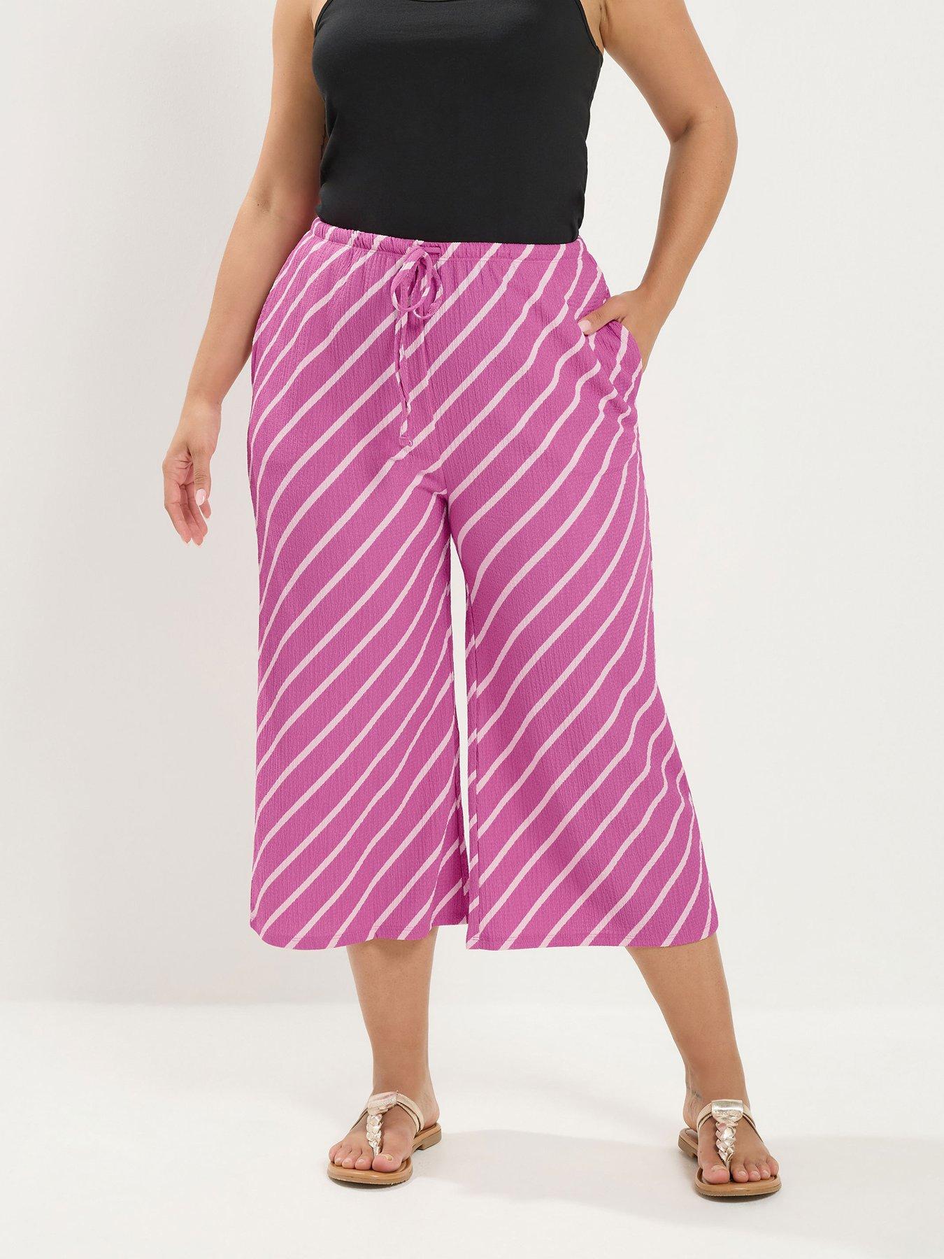 Yours Curve Skinny Waistband Culotte - Pink