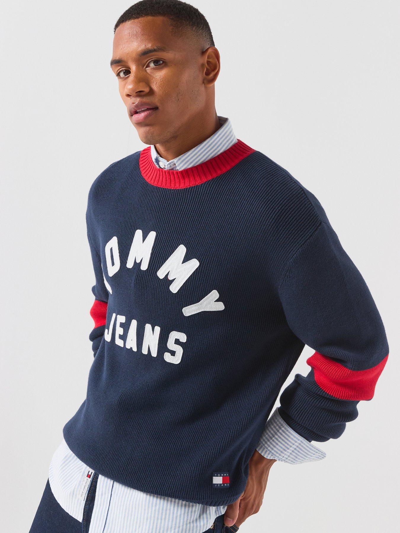 Image 1 of 6 of Tommy Jeans Regular New Classics Knitted Jumper - Blue