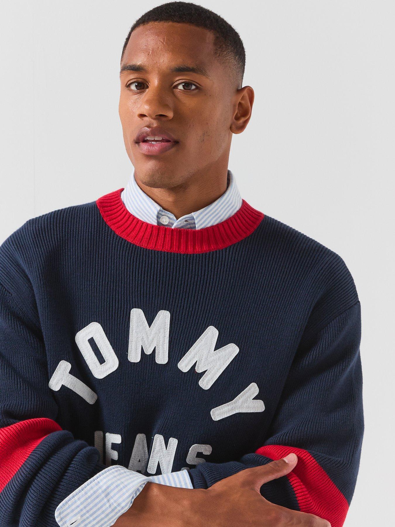 Image 4 of 6 of Tommy Jeans Regular New Classics Knitted Jumper - Blue