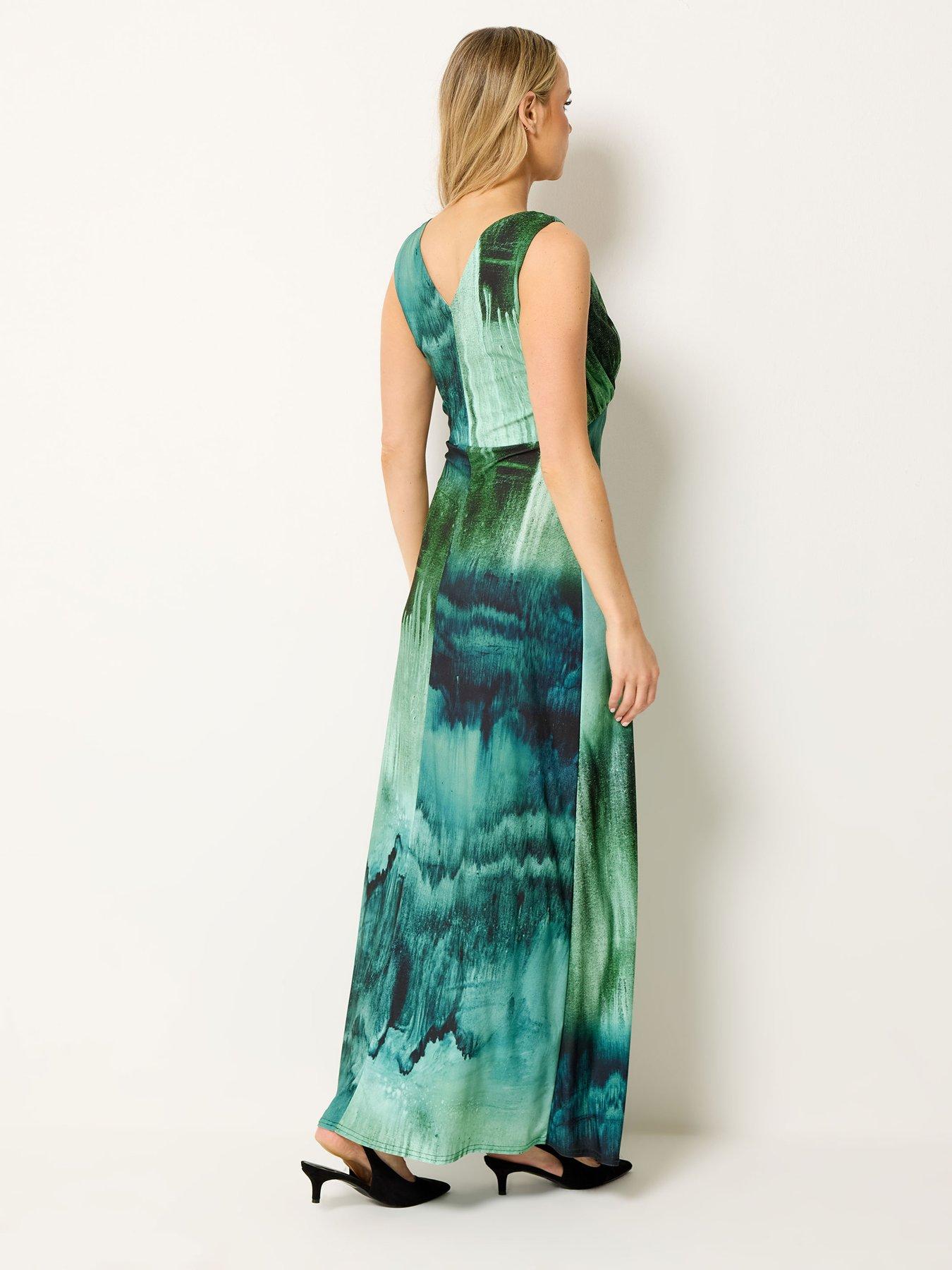 Image 2 of 4 of Long Tall Sally Ombre Scarf Maxi Dress - Teal