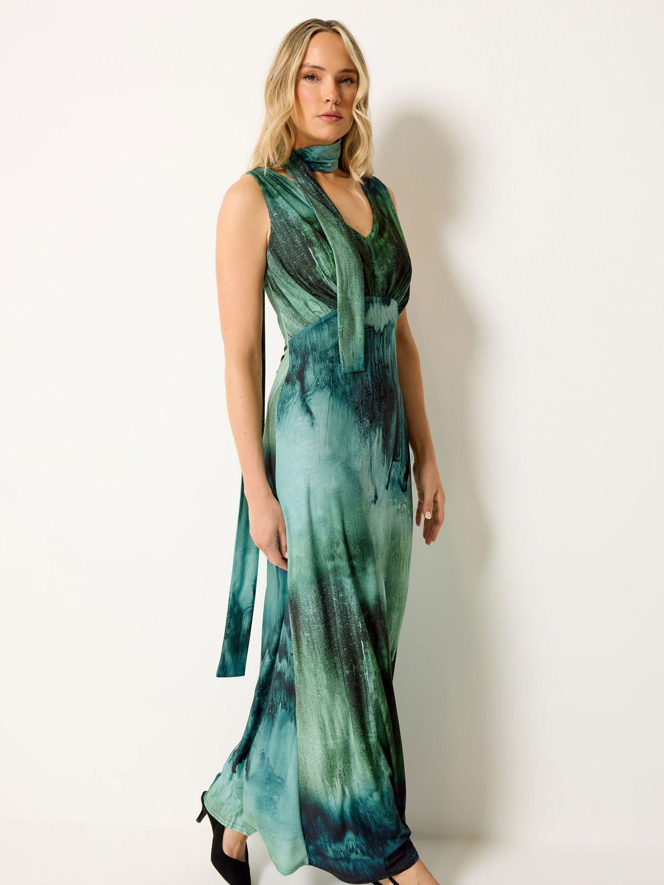 Image 3 of 4 of Long Tall Sally Ombre Scarf Maxi Dress - Teal