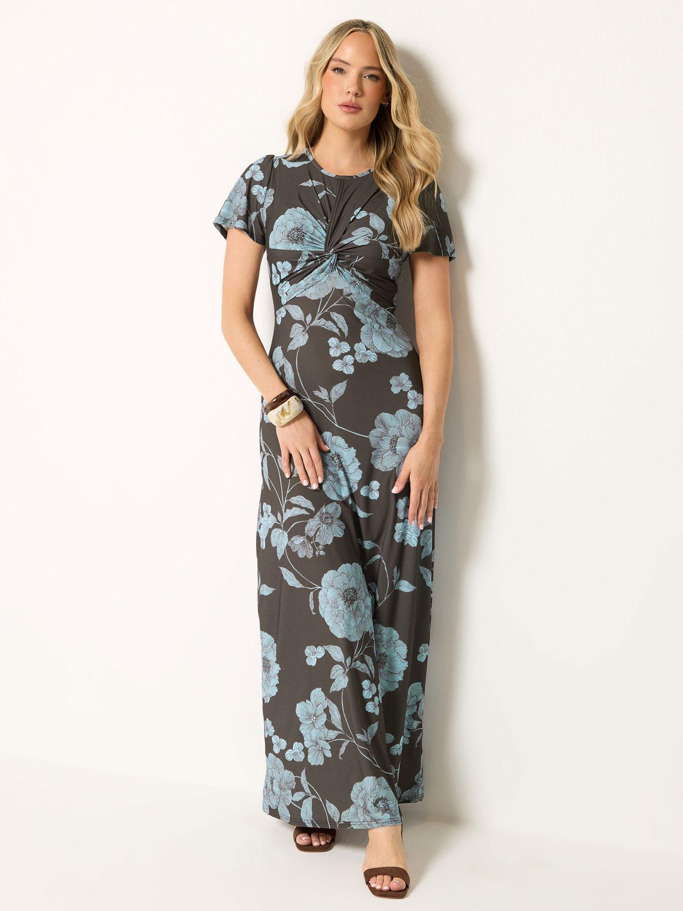 Long Tall Sally Floral Ity Maxi Dress - Brown